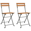 vidaXL Folding Chairs 2 pcs Solid Wood Teak and Steel