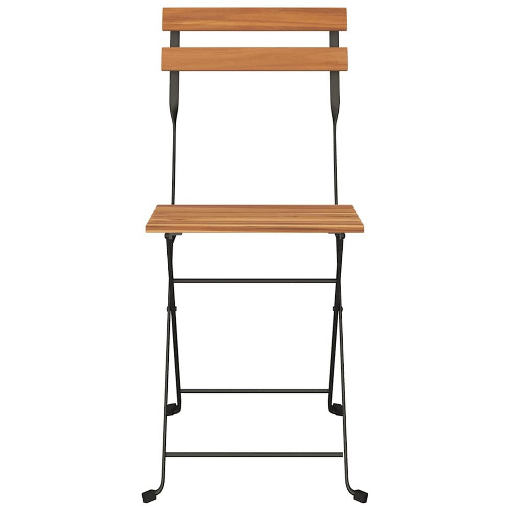 vidaXL Folding Chairs 2 pcs Solid Wood Teak and Steel