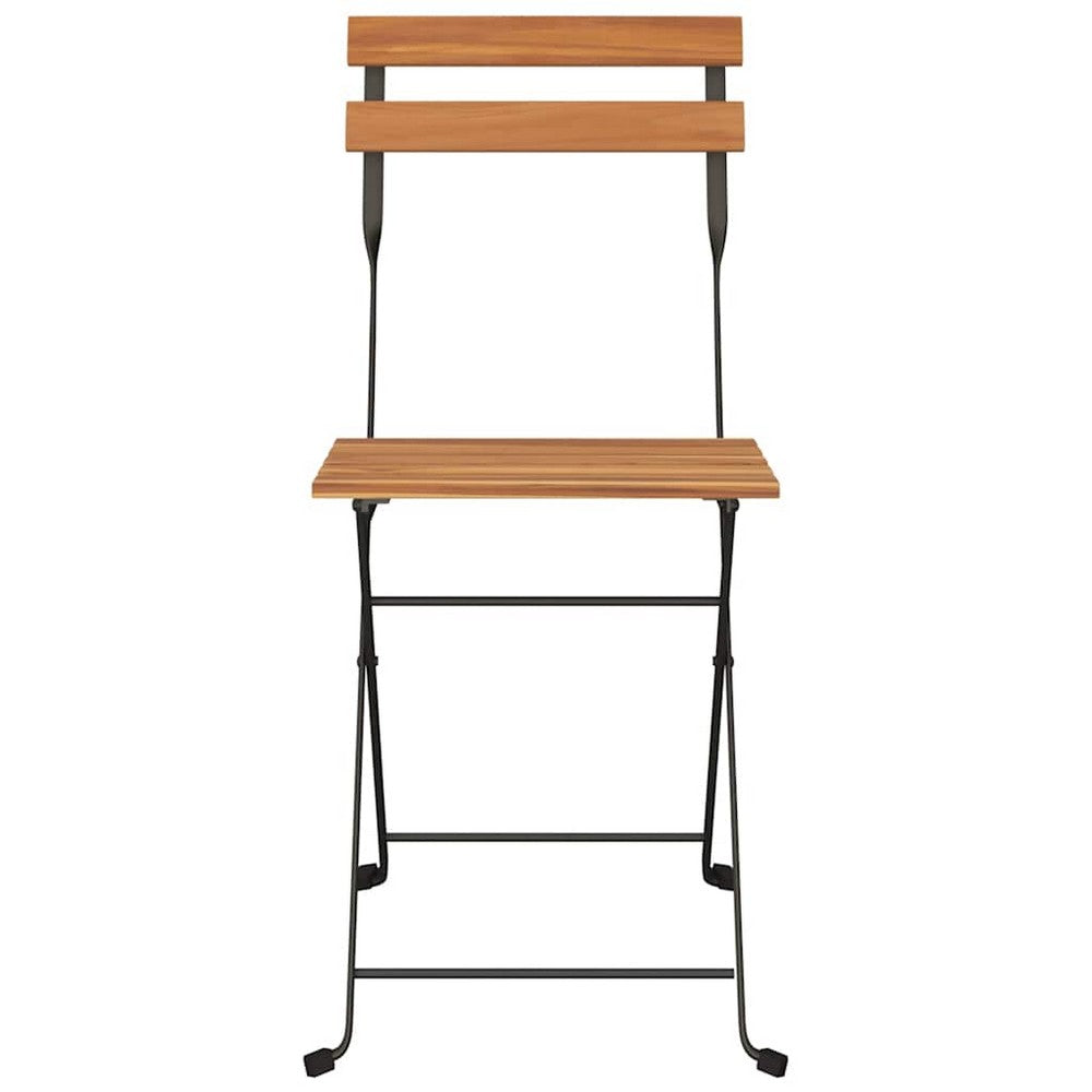 vidaXL Folding Chairs 4 pcs Solid Wood Teak and Steel