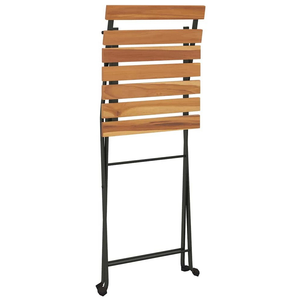 vidaXL Folding Chairs 4 pcs Solid Wood Teak and Steel