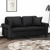 vidaXL 2-Seater Sofa with Throw Pillows Black 55.1" Faux Leather
