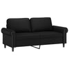 vidaXL 2-Seater Sofa with Throw Pillows Black 55.1" Faux Leather
