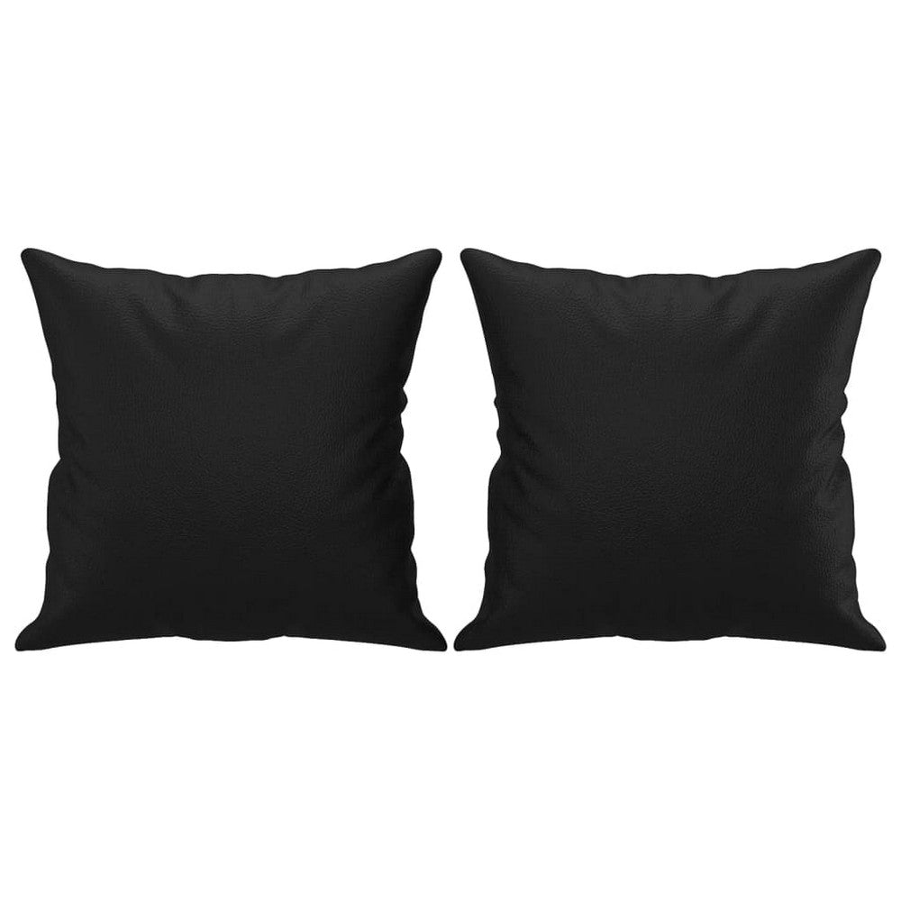 vidaXL 2-Seater Sofa with Throw Pillows Black 47.2" Faux Leather