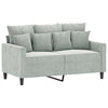 vidaXL 2 Piece Sofa Set with Cushions Light Gray Velvet