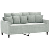 vidaXL 2 Piece Sofa Set with Cushions Light Gray Velvet