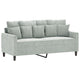 vidaXL 2 Piece Sofa Set with Cushions Light Gray Velvet