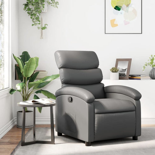 vidaXL Recliner Chair Grey Faux Leather