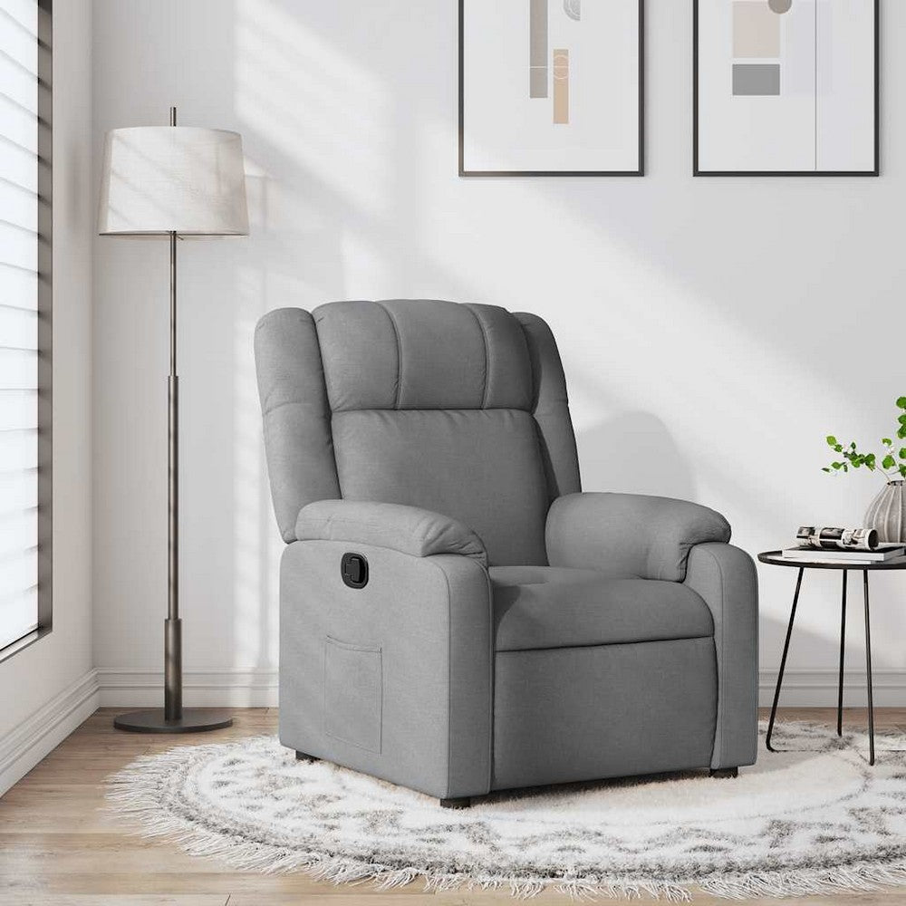 vidaXL Recliner Chair Light Grey Fabric