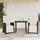 vidaXL 3 Piece Bistro Set with Cushions Brown Poly Rattan