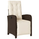 vidaXL 3 Piece Bistro Set with Cushions Brown Poly Rattan