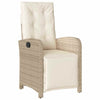 vidaXL 3 Piece Bistro Set with Cushions Beige Poly Rattan