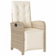 vidaXL 3 Piece Bistro Set with Cushions Beige Poly Rattan