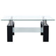 Laila Coffee Table with Shelf Storage | Tempered Glass | Black Melamine 37"