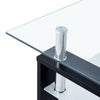 Laila Coffee Table with Shelf Storage | Tempered Glass | Black Melamine 37"