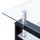 Laila Coffee Table with Shelf Storage | Tempered Glass | Black Melamine 37"