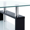 Laila Coffee Table with Shelf Storage | Tempered Glass | Black Melamine 37"