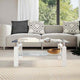 Laila Coffee Table with Shelf Storage | Tempered Glass | White Melamine 37"