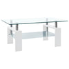 Laila Coffee Table with Shelf Storage | Tempered Glass | White Melamine 37"