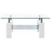 Laila Coffee Table with Shelf Storage | Tempered Glass | White Melamine 37"