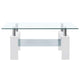 Laila Coffee Table with Shelf Storage | Tempered Glass | White Melamine 37"