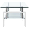 Laila Coffee Table with Shelf Storage | Tempered Glass | White Melamine 37"