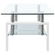 Laila Coffee Table with Shelf Storage | Tempered Glass | White Melamine 37"