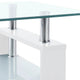 Laila Coffee Table with Shelf Storage | Tempered Glass | White Melamine 37"