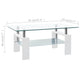 Laila Coffee Table with Shelf Storage | Tempered Glass | White Melamine 37"