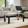 Laila Coffee Table with Shelf Storage | Tempered Glass | Gray Melamine 37"