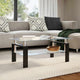 Laila Coffee Table with Shelf Storage | Tempered Glass | Gray Melamine 37"