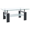 Laila Coffee Table with Shelf Storage | Tempered Glass | Gray Melamine 37"