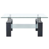 Laila Coffee Table with Shelf Storage | Tempered Glass | Gray Melamine 37"
