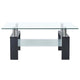 Laila Coffee Table with Shelf Storage | Tempered Glass | Gray Melamine 37"