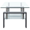 Laila Coffee Table with Shelf Storage | Tempered Glass | Gray Melamine 37"