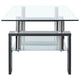 Laila Coffee Table with Shelf Storage | Tempered Glass | Gray Melamine 37"