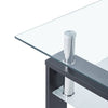 Laila Coffee Table with Shelf Storage | Tempered Glass | Gray Melamine 37"