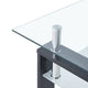 Laila Coffee Table with Shelf Storage | Tempered Glass | Gray Melamine 37"