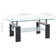 Laila Coffee Table with Shelf Storage | Tempered Glass | Gray Melamine 37"