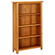 vidaXL 4-Tier Bookcase 27.6"x8.7"x43.3" Solid Oak Wood