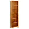 vidaXL 6-Tier Bookcase 20.5"x8.7"x70.9" Solid Oak Wood