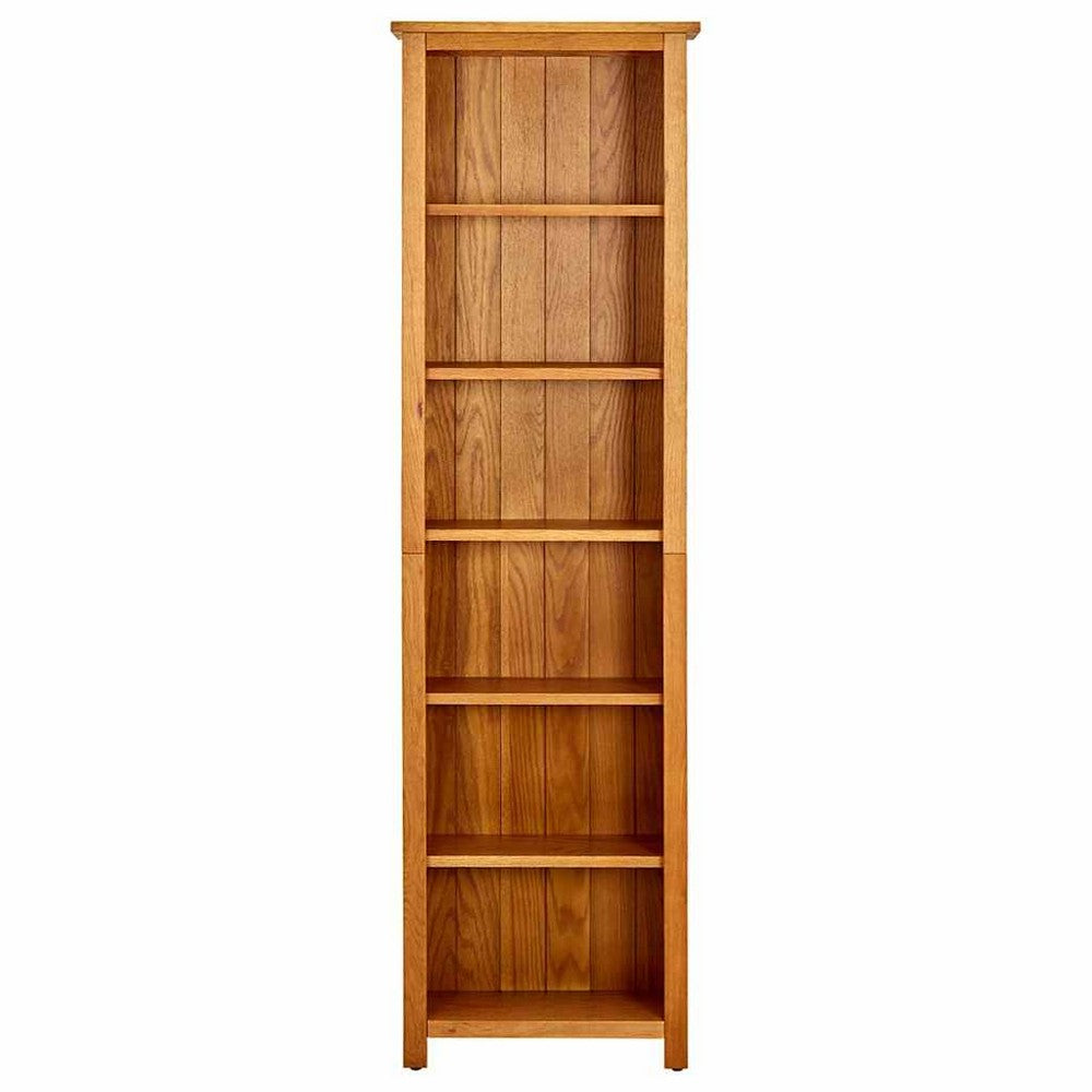 vidaXL 6-Tier Bookcase 20.5"x8.7"x70.9" Solid Oak Wood