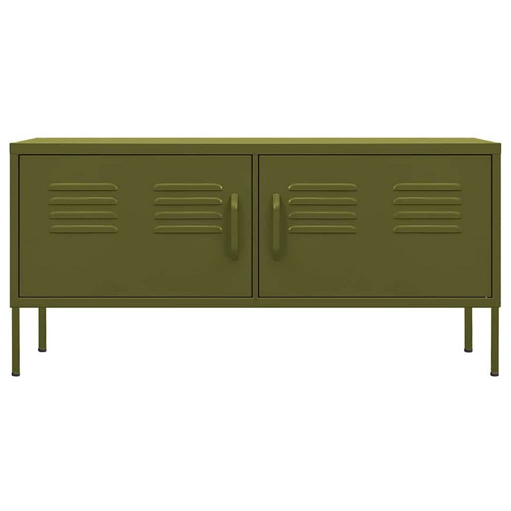 vidaXL TV Stand Olive Green 41.3"x13.8"x19.7" Steel