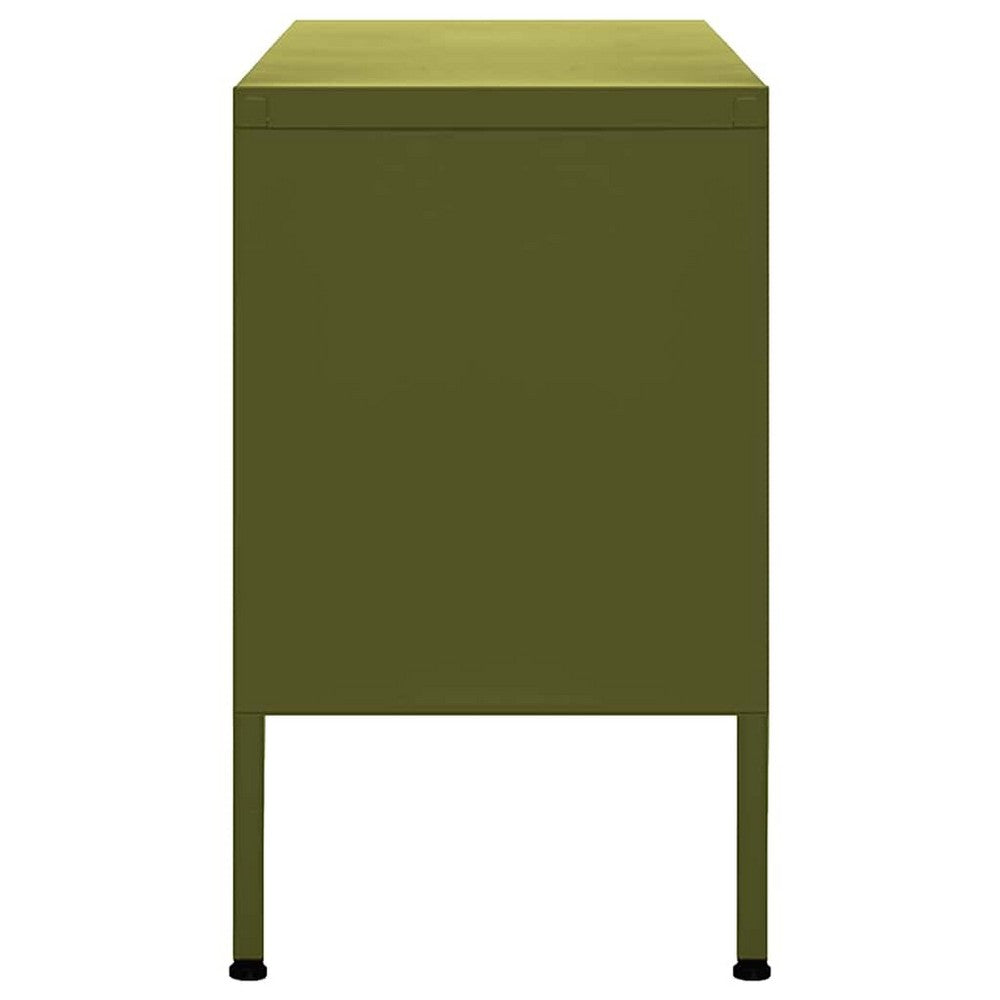 vidaXL TV Stand Olive Green 41.3"x13.8"x19.7" Steel