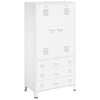 vidaXL Industrial Wardrobe White 35.4"x19.7"x70.9" Metal