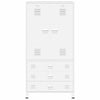vidaXL Industrial Wardrobe White 35.4"x19.7"x70.9" Metal