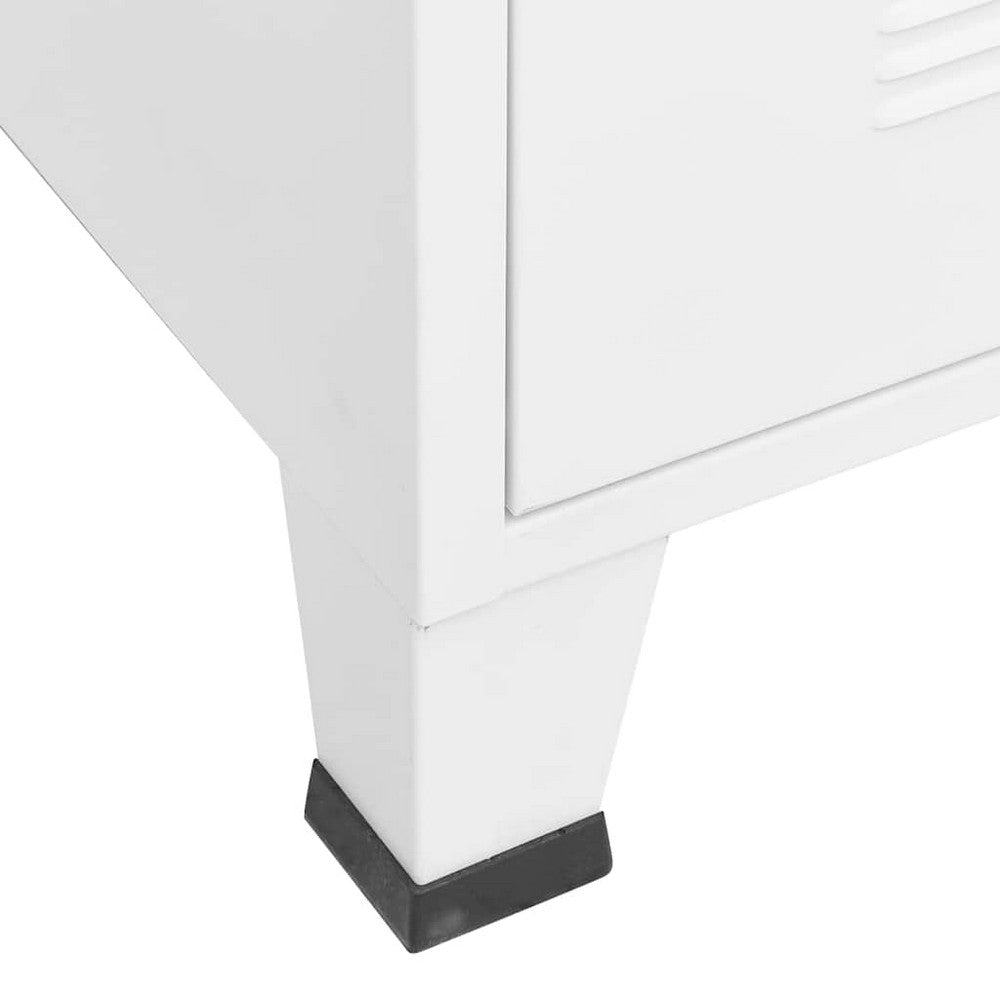 vidaXL Industrial Wardrobe White 35.4"x19.7"x70.9" Metal