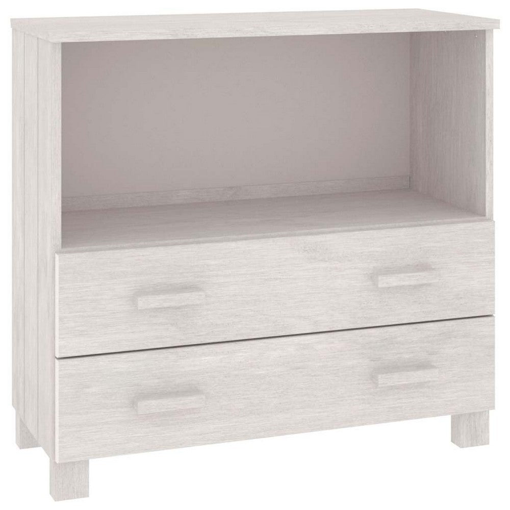vidaXL Sideboard HAMAR White 33.5"x13.8"x31.5" Solid Wood Pine