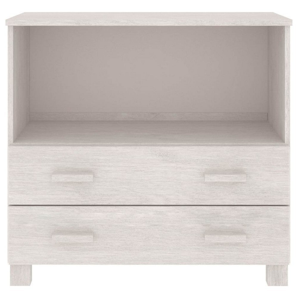 vidaXL Sideboard HAMAR White 33.5"x13.8"x31.5" Solid Wood Pine