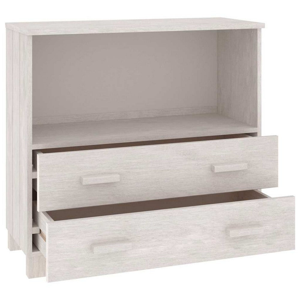 vidaXL Sideboard HAMAR White 33.5"x13.8"x31.5" Solid Wood Pine
