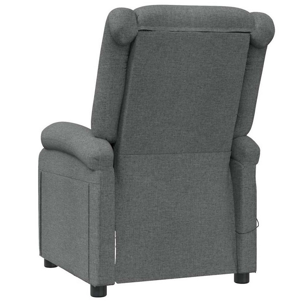 Greta Massage Recliner Chair | 5 Position | Adjustable Back | Gray Fabric